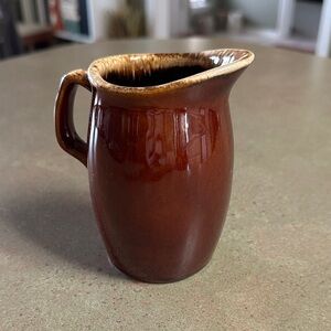 Vintage Hull Oven Proof Creamer Brown Drip Glaze 4.5”